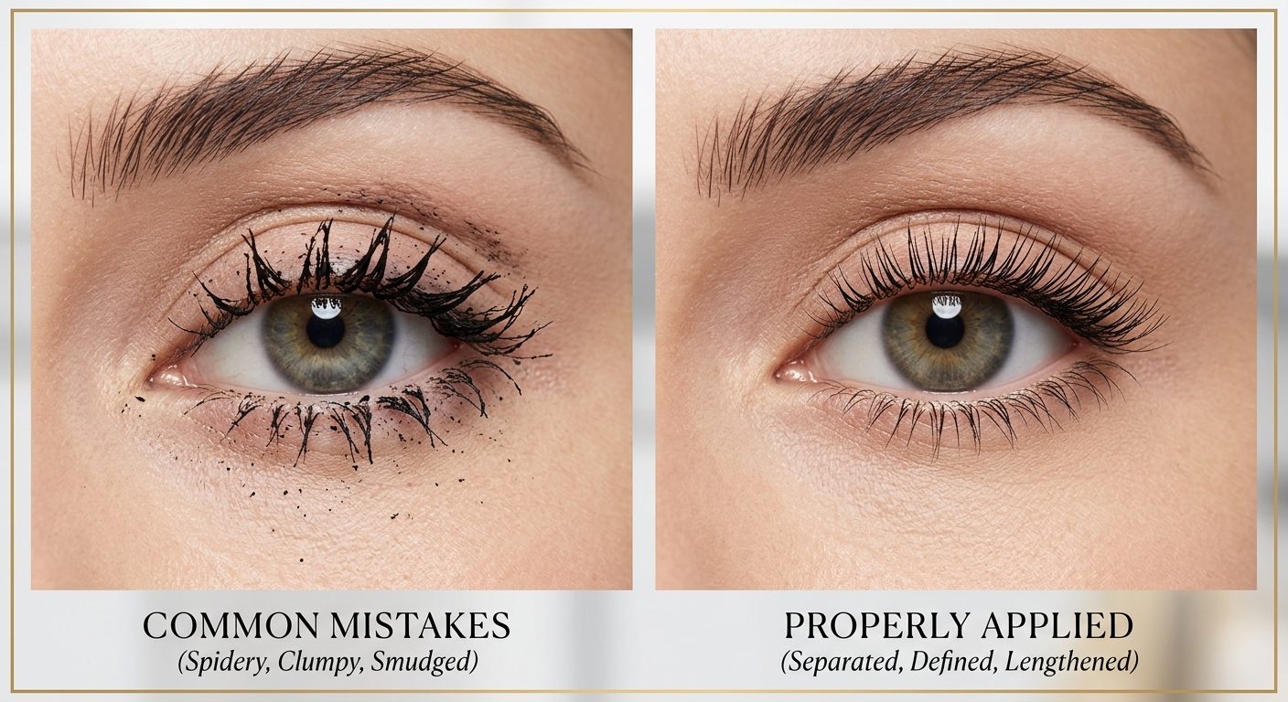 Sådan applicerer du mascara uden klumper - professionel teknik